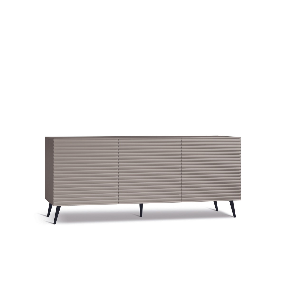 Madia moderna 3 ante già assemblata "Nadia" in legno laccato con 5 piedini cm 180x50 h80