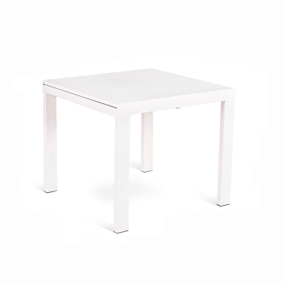 Tavolo allungabile "Benny" piano in vetro temperato struttura in metallo 6 posti cm 164x90 76h