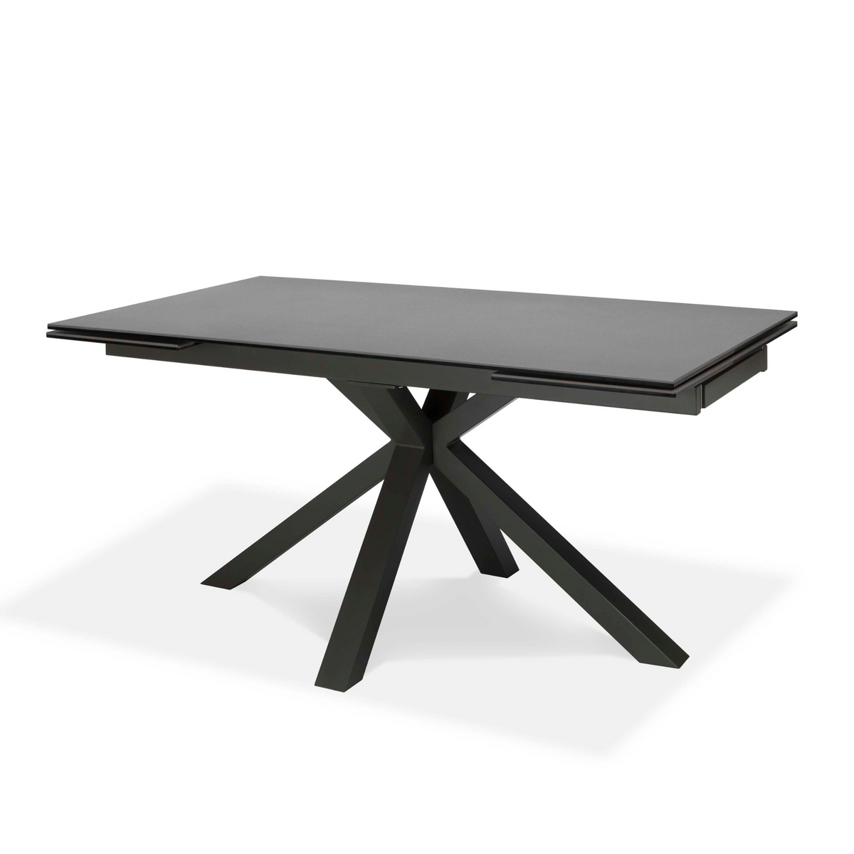 Tavolo allungabile "Daniel" piano su vetro temperato cm 160/240x90 76h