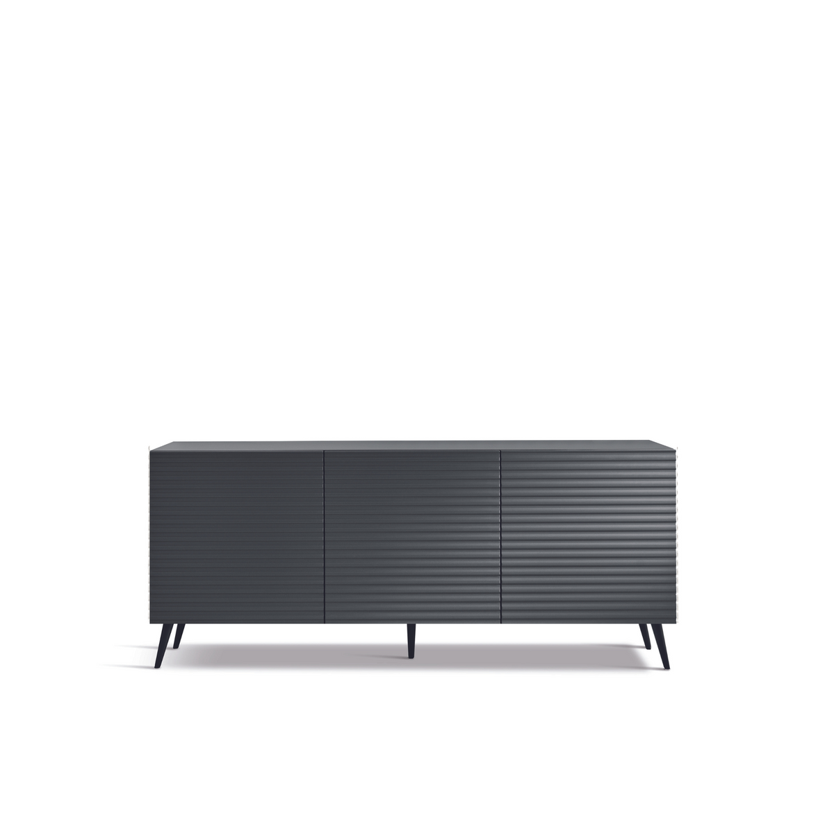 Madia moderna 3 ante già assemblata "Nadia" in legno laccato con 5 piedini cm 180x50 h80