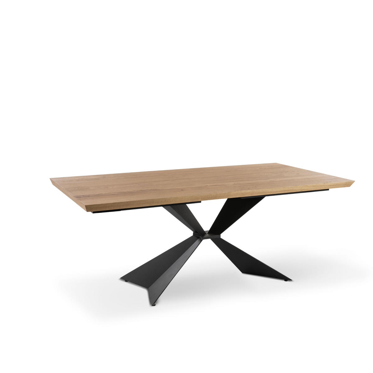 Tavolo allungabile "Nilo" piano in legno gambe in metallo cm 160/240x90 76h