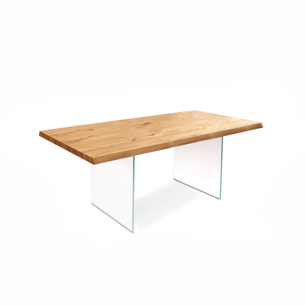 Tavolo allungabile "Fabien" piano in legno gambe in vetro temperato cm 200/300x100 76h