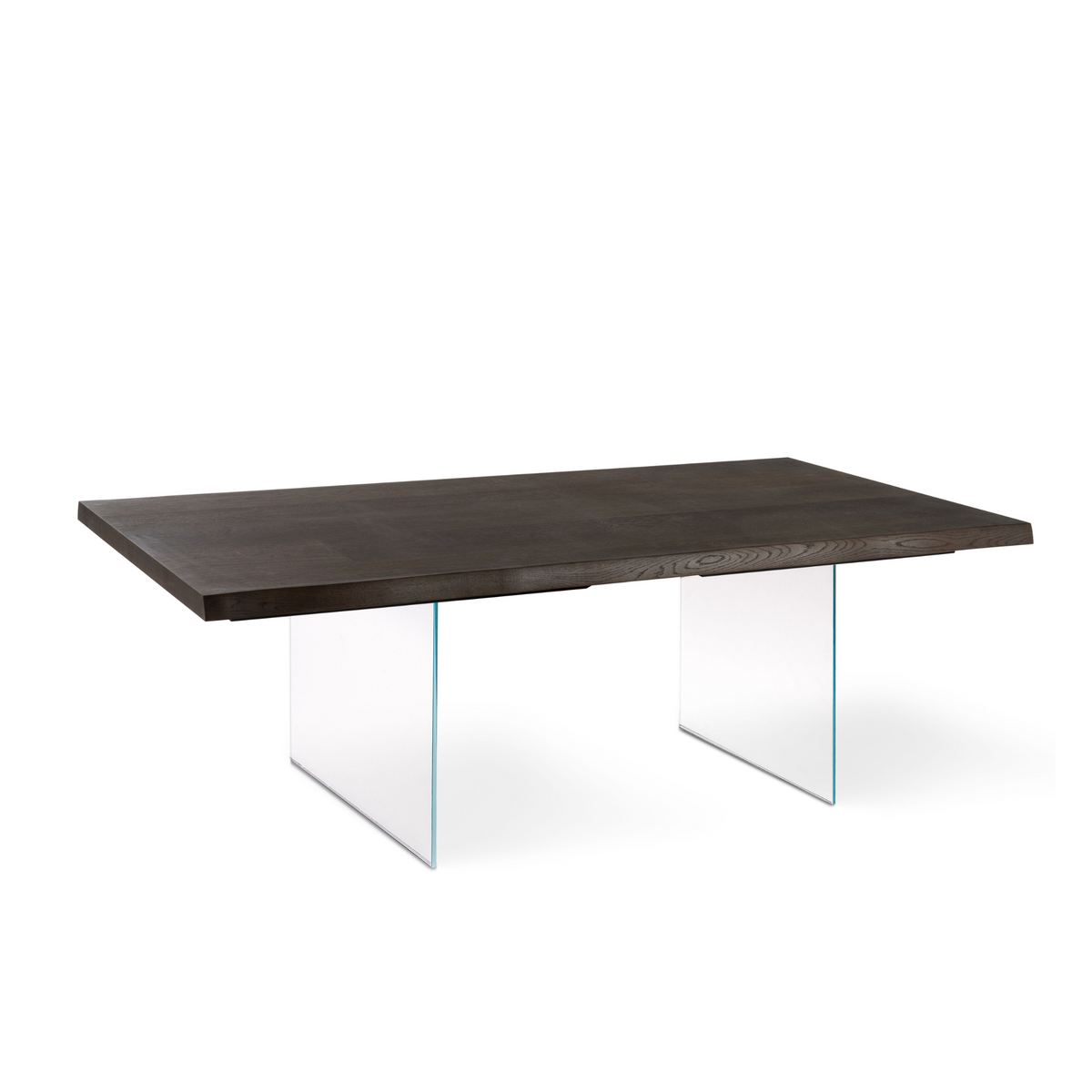 Tavolo allungabile "Fabien" piano in legno gambe in vetro temperato cm 200/300x100 76h