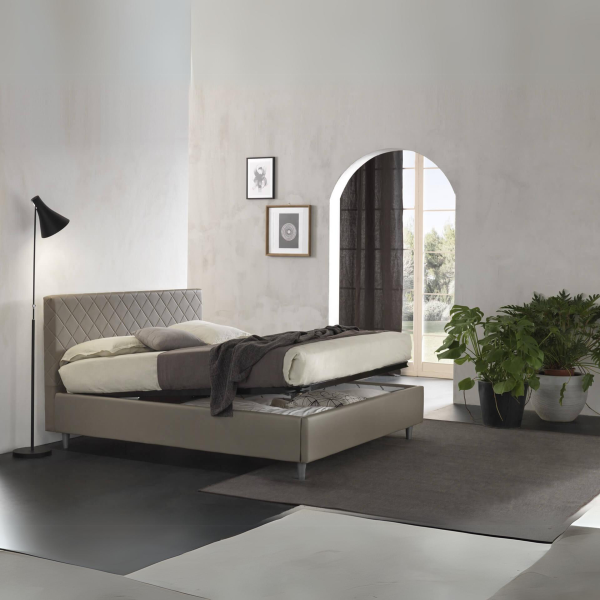 Letto contenitore "Rio" in  pelle vegan