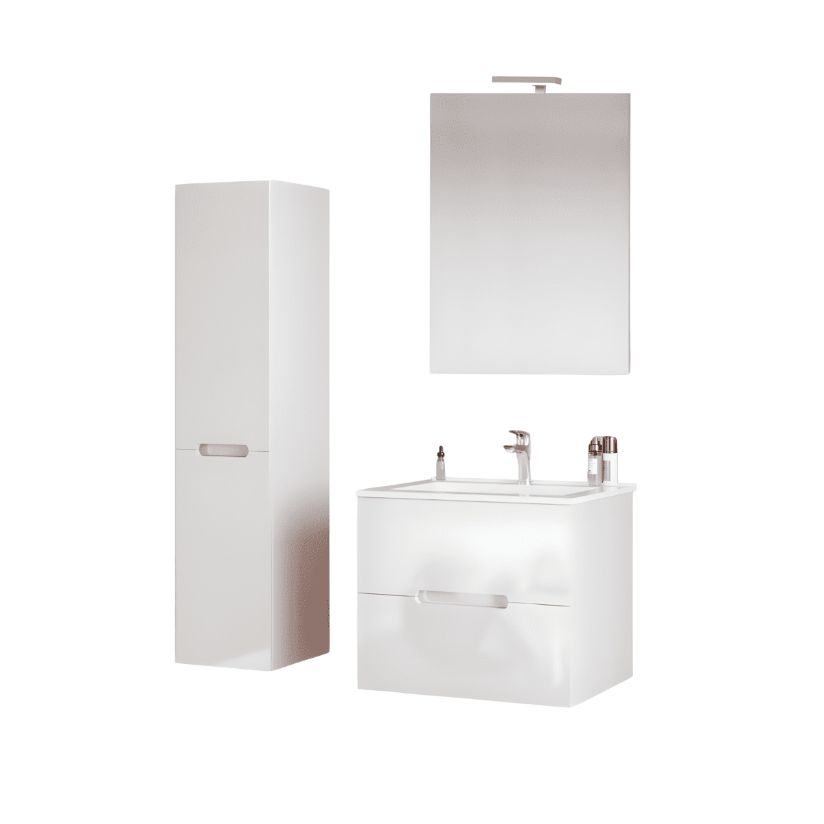 Colonna da bagno "Rhovan" con ripiani in vetro e due ante reversibili cm 34x36 140h - MondoViro