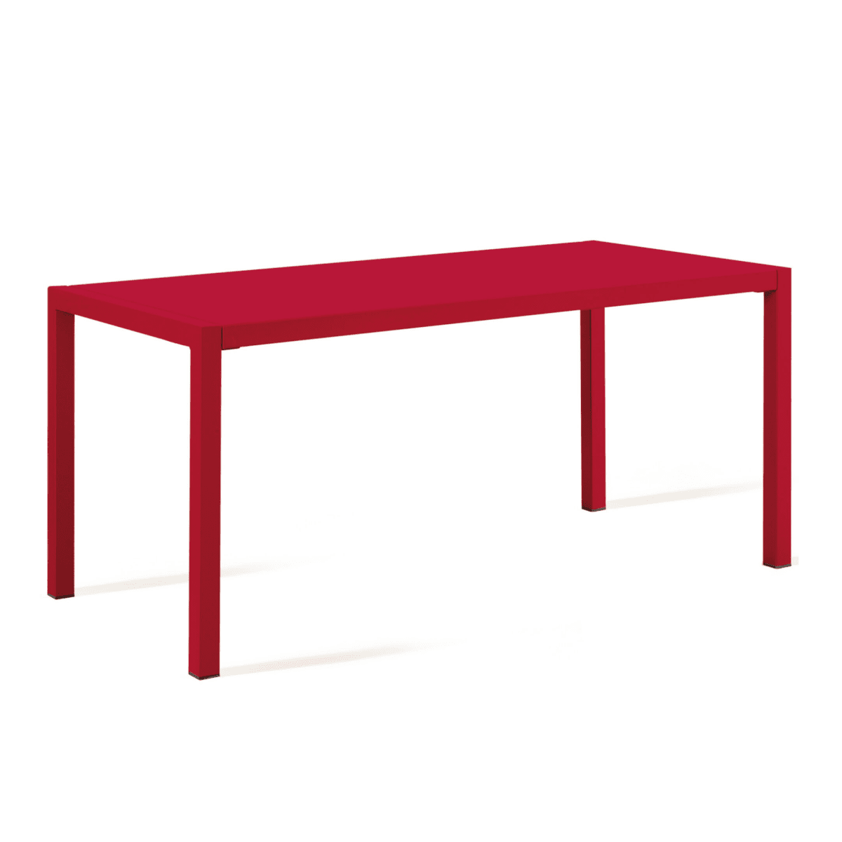 Tavolo moderno fisso rettangolare in metallo "Quatris" giardino impilabile h 75 cm - MondoViro