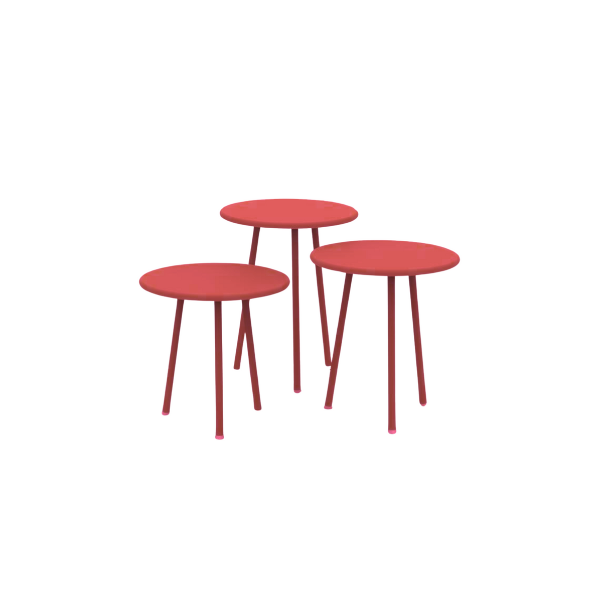 Set di 3 tavoli bassi in metallo "Daisy" tavolo da caffè per giardino cm 40x40