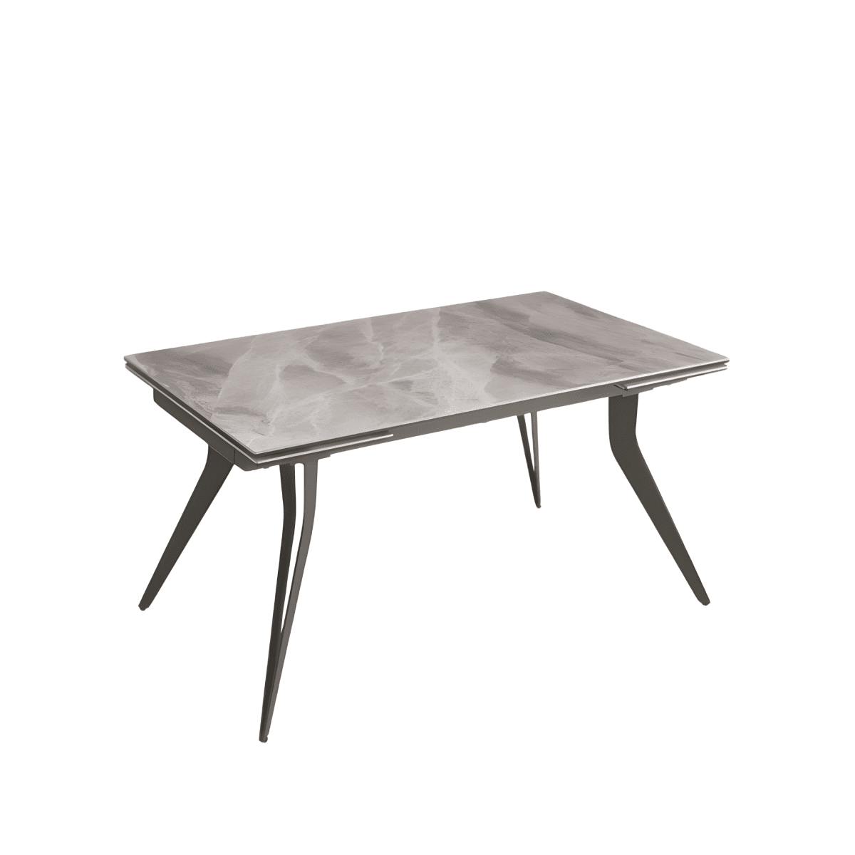 Tavolo allungabile "Artico" con piano in pietra effetto marmo cm 160x90 75h - MondoViro