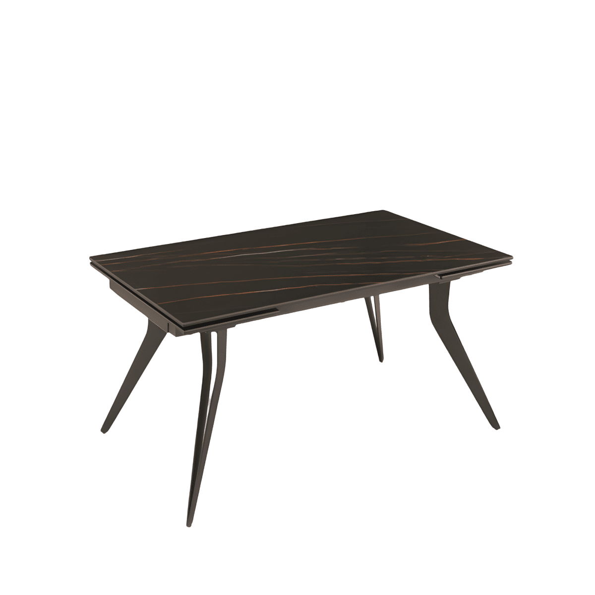 Tavolo allungabile "Artico" con piano in pietra effetto marmo cm 160x90 75h - MondoViro