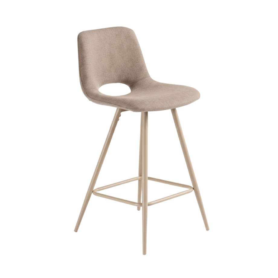 Set di sgabelli "Echo" in tessuto con struttura in metallo verniciato cm 50x45 91h
