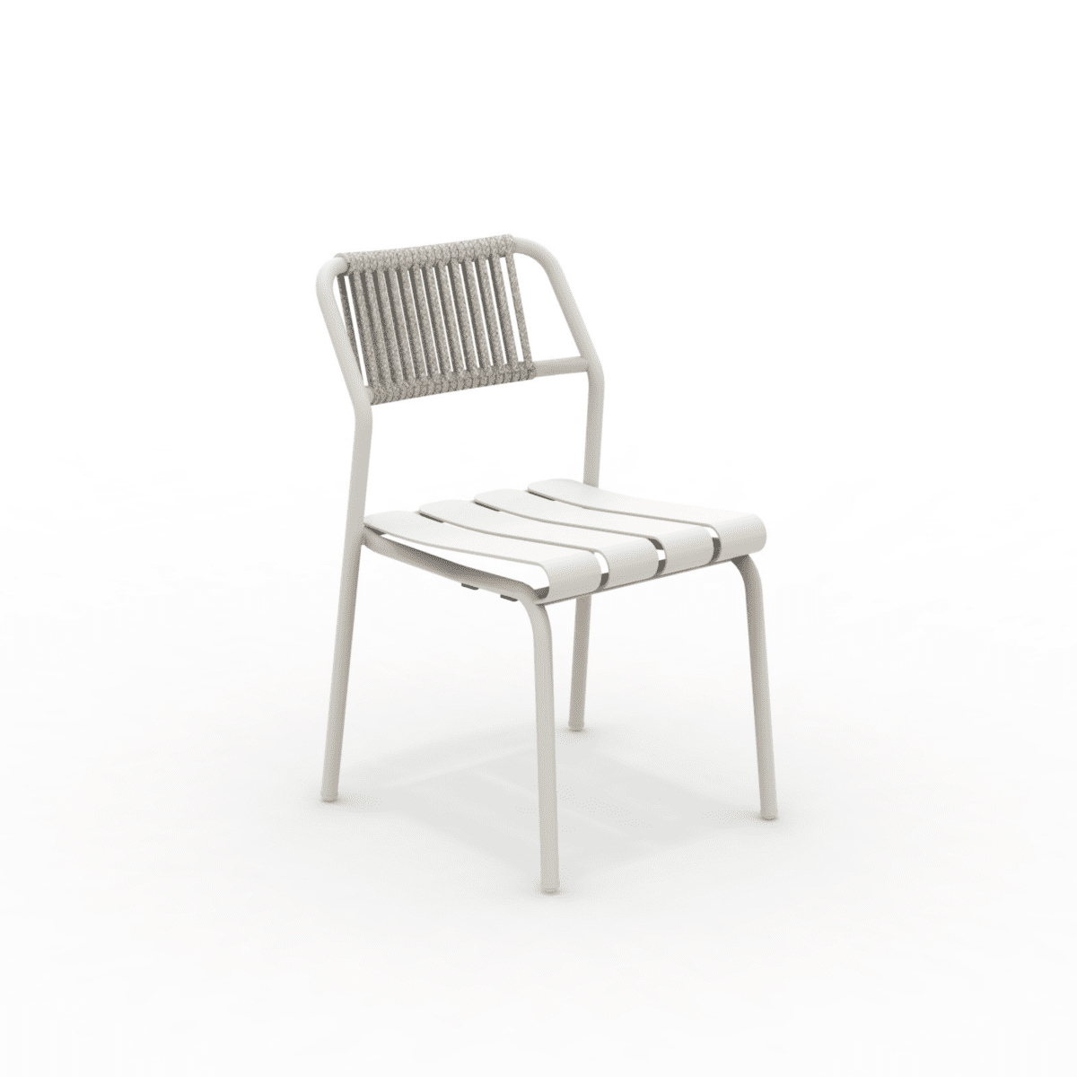 Set di sedie con schienale in corda "Verdea Rope" da giardino impilabili cm 50x60 81h - MondoViro