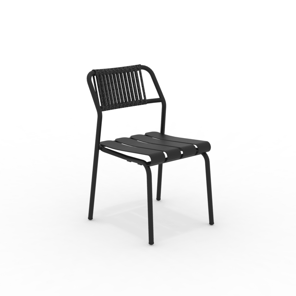 Set di sedie con schienale in corda "Verdea Rope" da giardino impilabili cm 50x60 81h - MondoViro