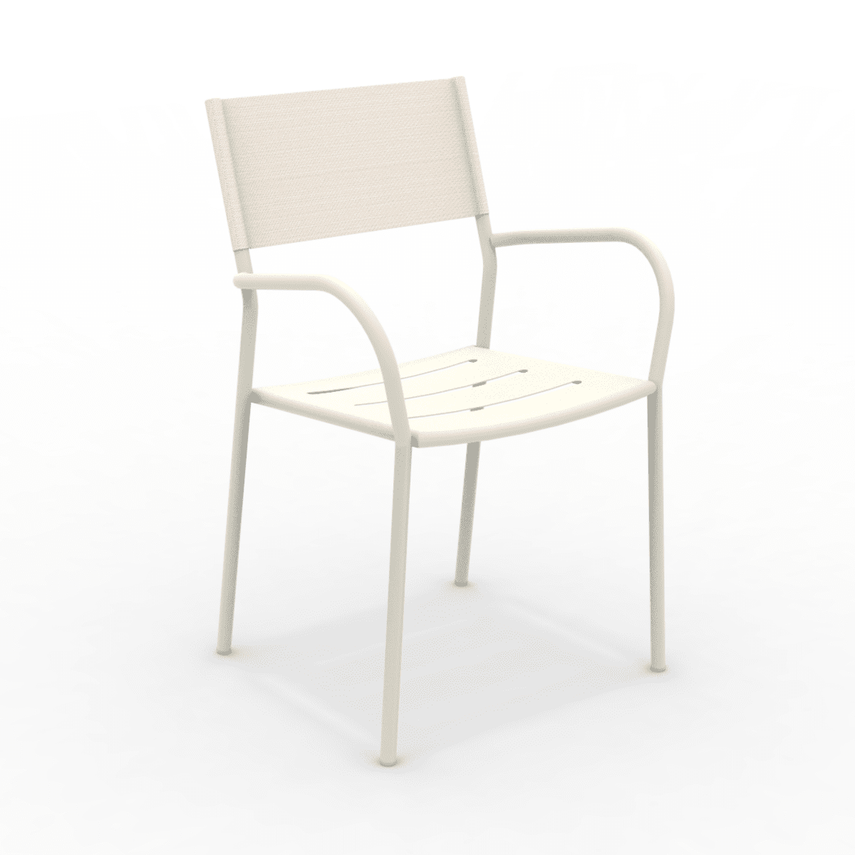 Set di sedie in metallo e schienale in telo "Vera" da giardino impilabili cm 56x50 86h - MondoViro