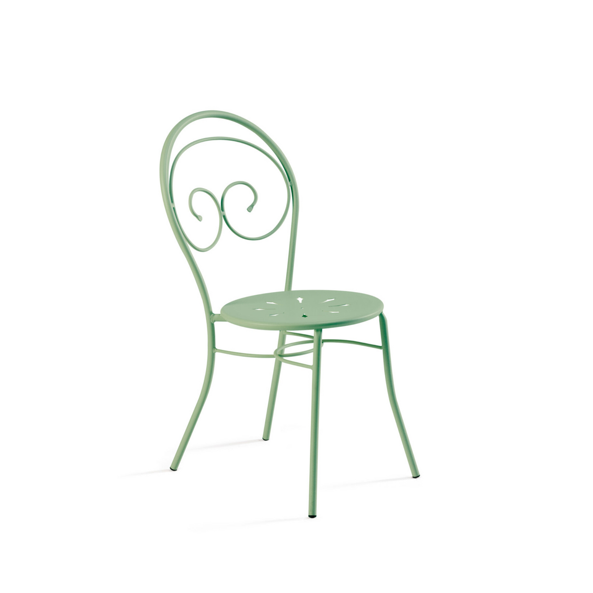 Set di sedie da giardino "Mimmo" classiche in metallo verniciato  impilabili cm 43x52 89h