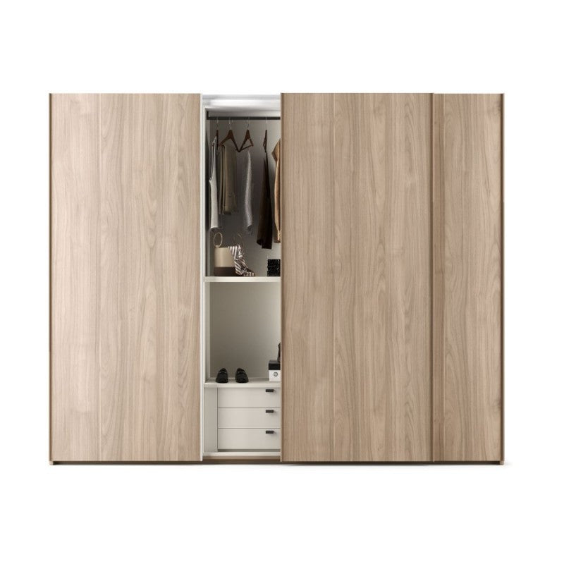 Armadio 3 ante scorrevoli "Step" in legno noce america cm 276x67 250h