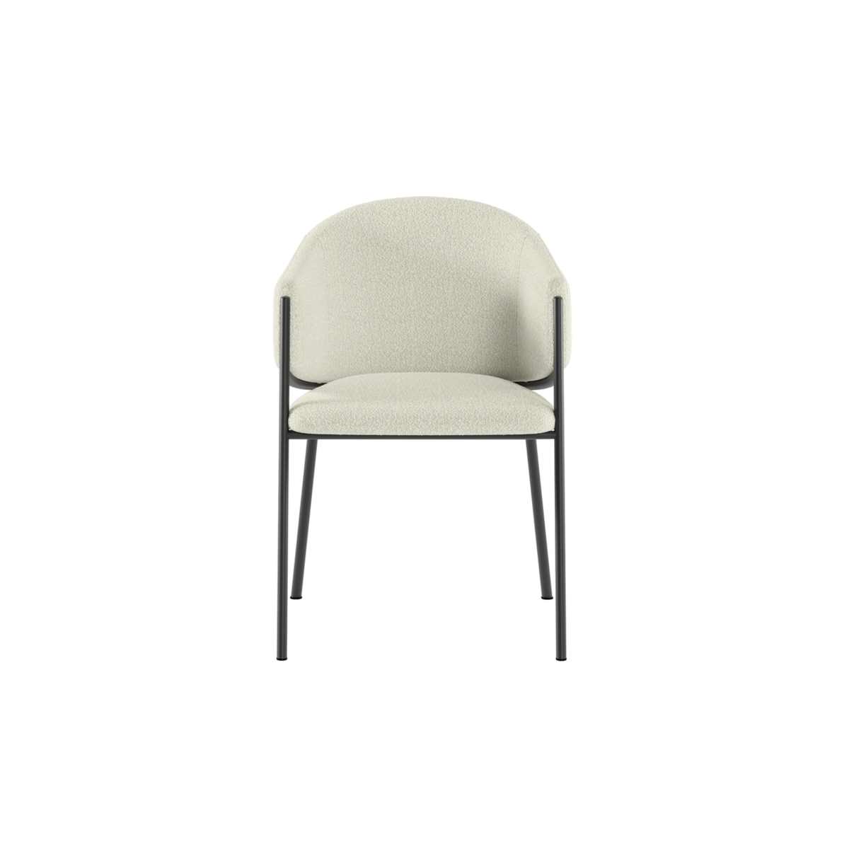 Set 4 sedie "Orizon" in tessuto bouclé easy-clean cm 53x60 78h