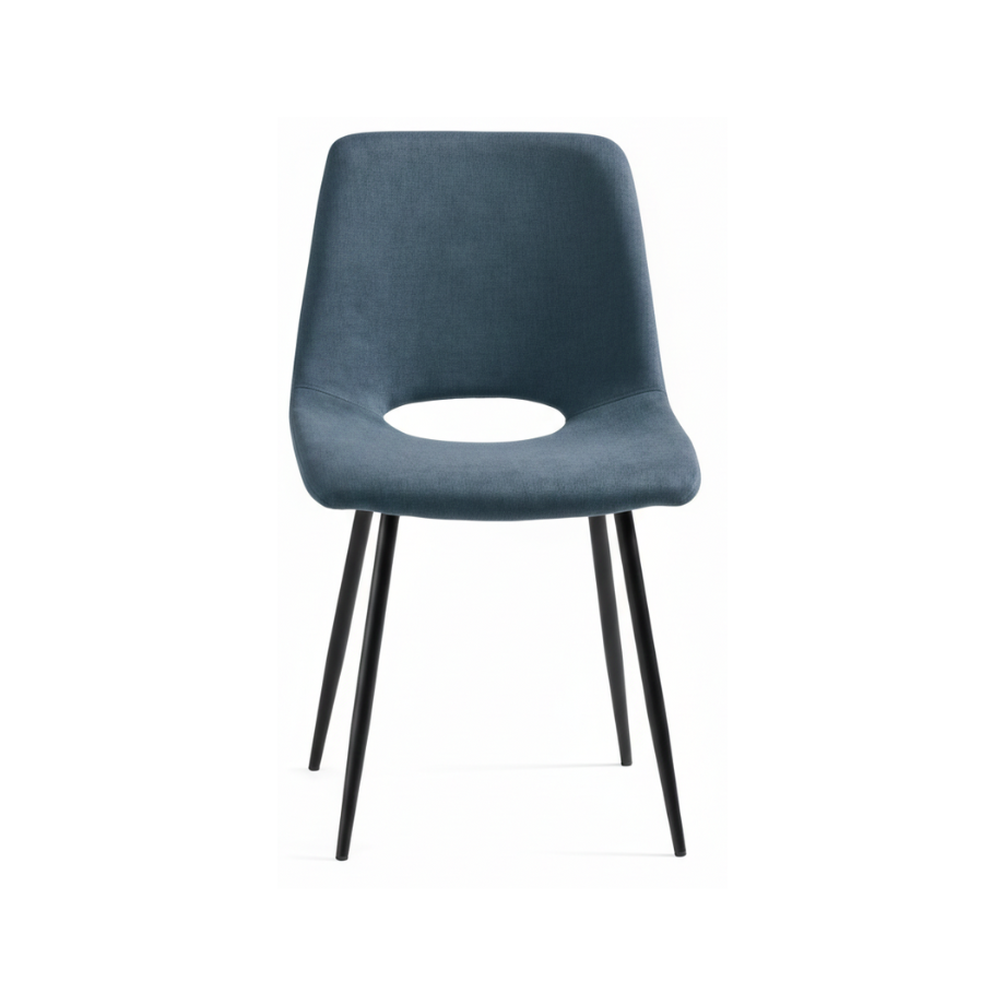 Set 4 sedie in tessuto "Echo" con struttura in metallo cm 48x53 86h