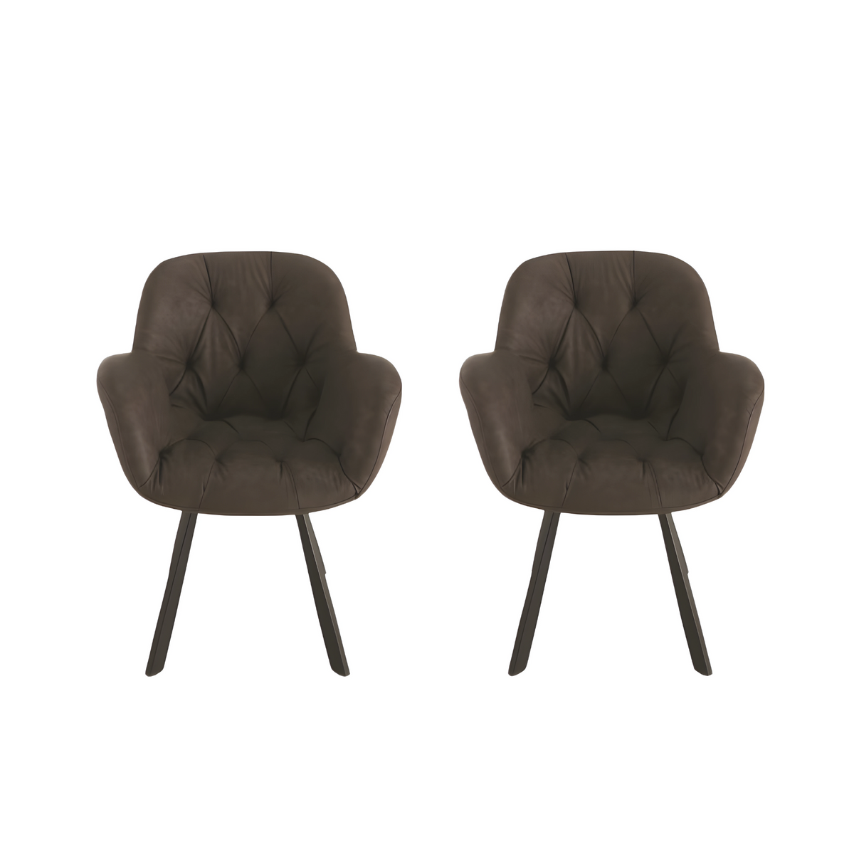 Sedie imbottite in ecopelle soft touch "Town" moderne da soggiorno cm 66x65 85h