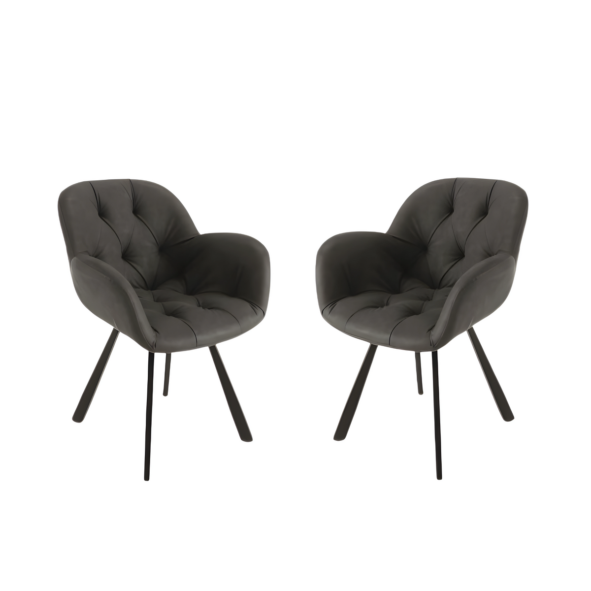 Sedie imbottite in ecopelle soft touch "Town" moderne da soggiorno cm 66x65 85h