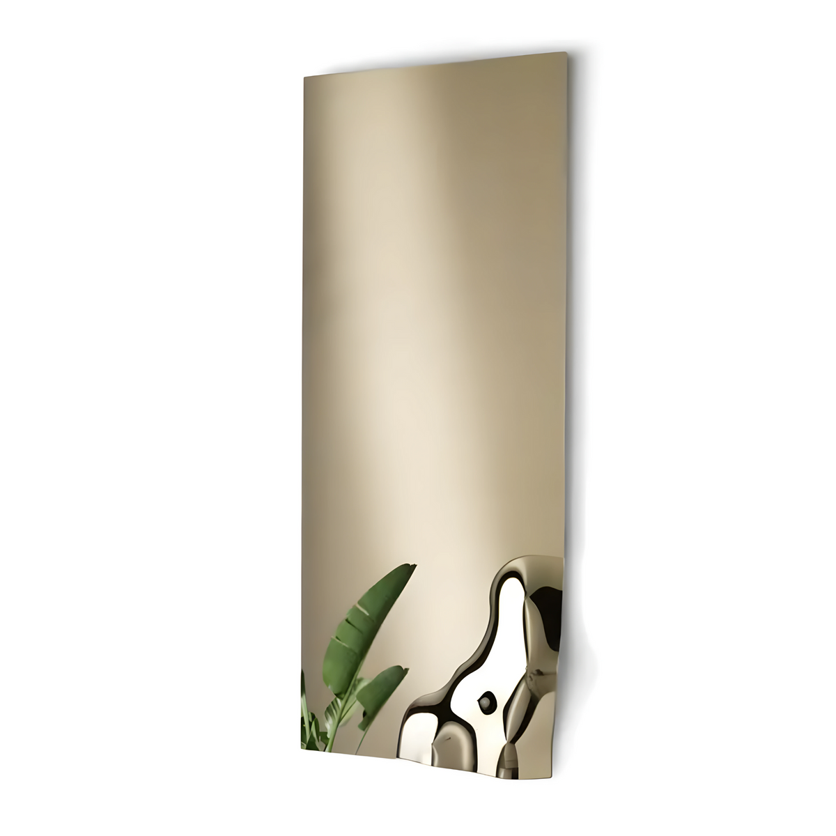 Specchio moderno rettangolare "Letizia" con angolo in vetro fuso cm 170x68 h