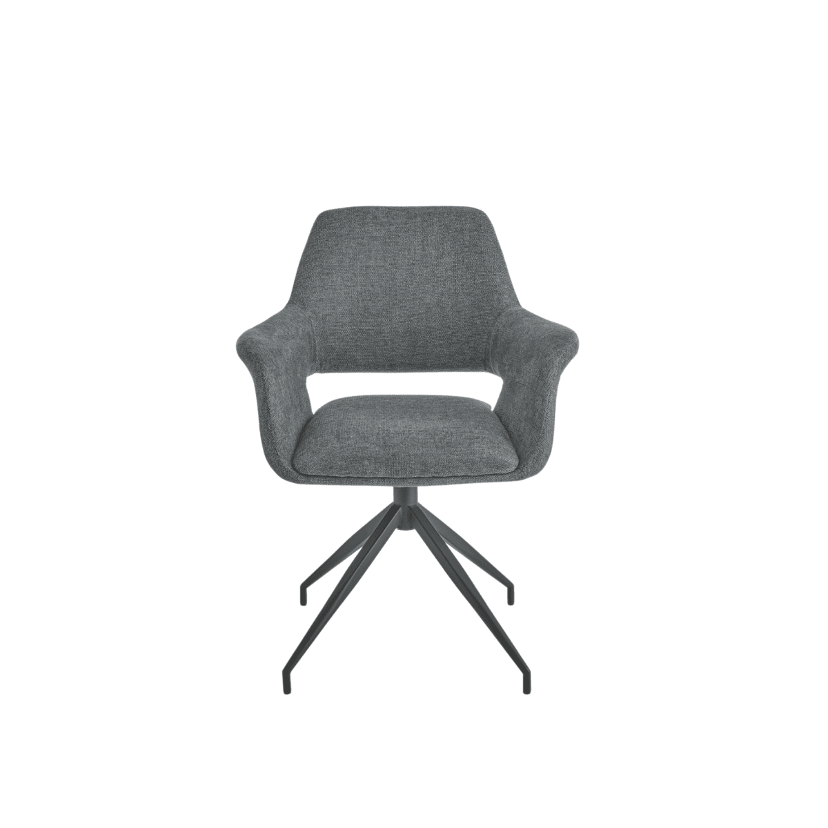 Set di sedie girevoli "Flessia" in tessuto imbottite con struttura in metallo cm 66x60 85h - MondoViro