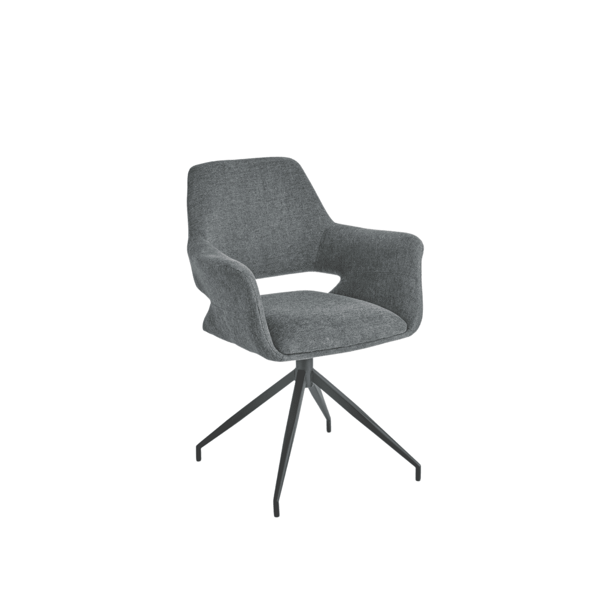 Set di sedie girevoli "Flessia" in tessuto imbottite con struttura in metallo cm 66x60 85h - MondoViro