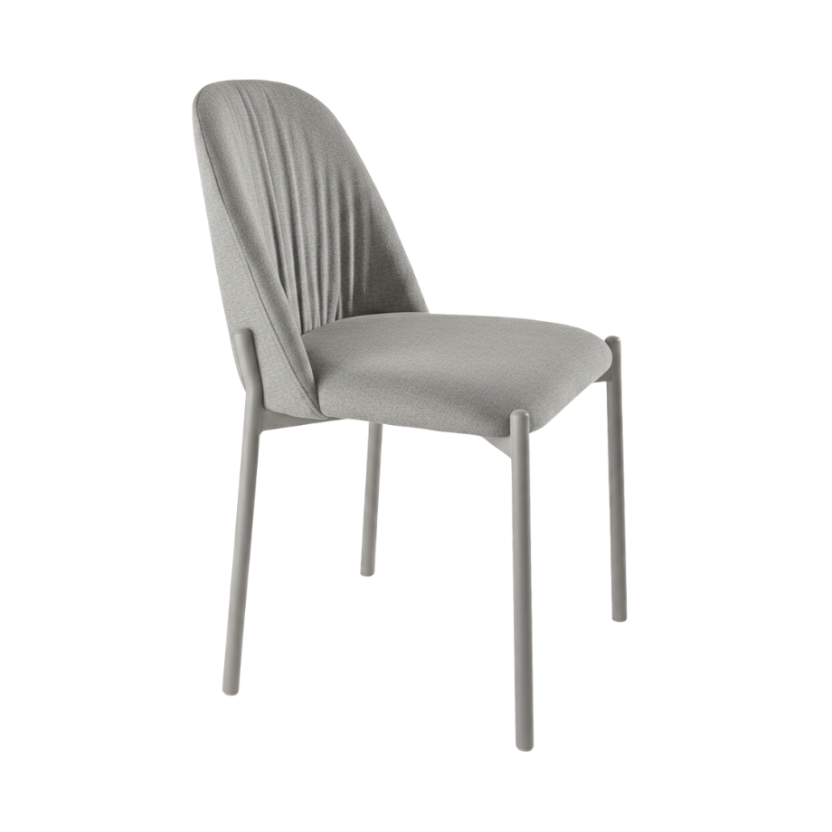 Set 4 sedie "Nova" imbottite in tessuto con struttura in metallo cm 47x56 86h
