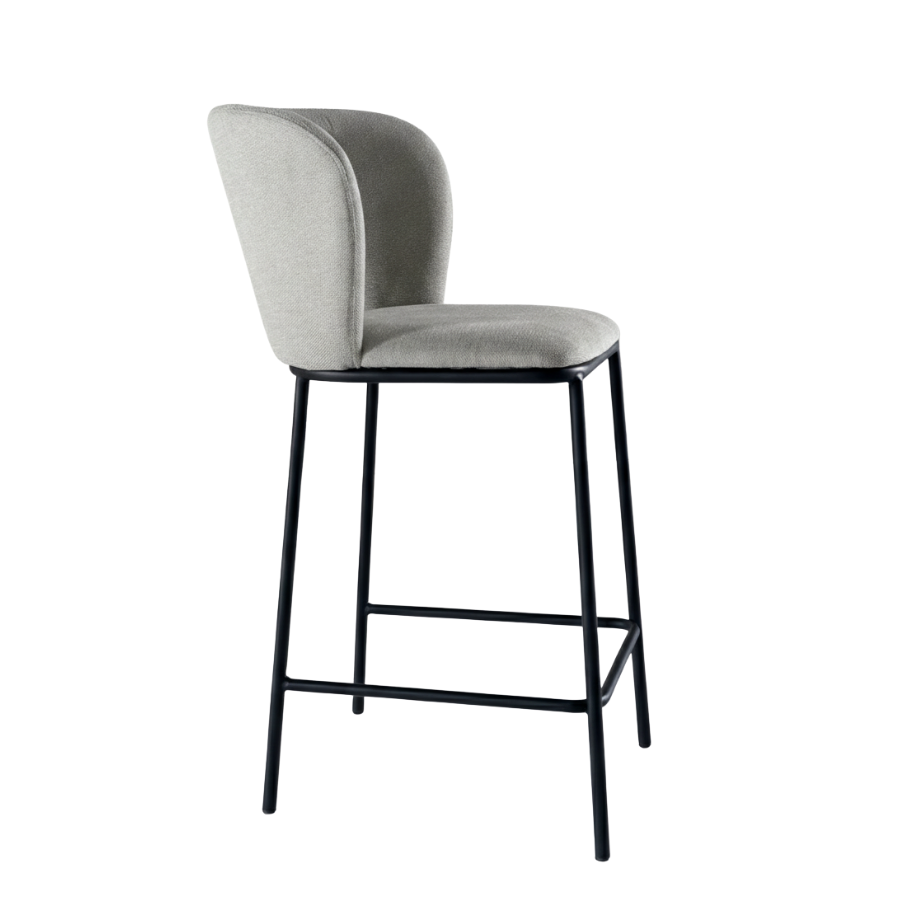 Set sgabelli fissi "Riva" dal design morbido e accogliente in tessuto cm 58x52 95h