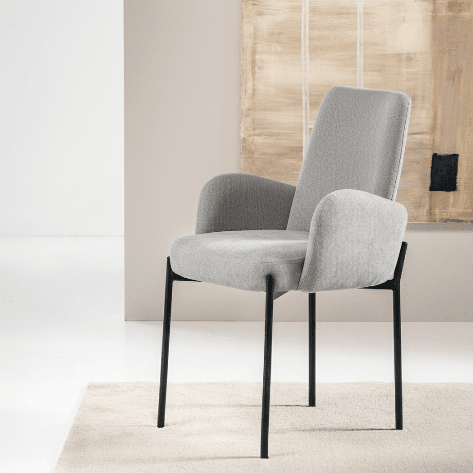 Set di sedie da pranzo "Eterna" in tessuto imbottite cm 55x53 91h - MondoViro