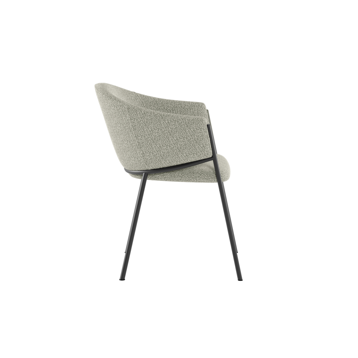 Set 4 sedie "Orizon" in tessuto bouclé easy-clean cm 53x60 78h