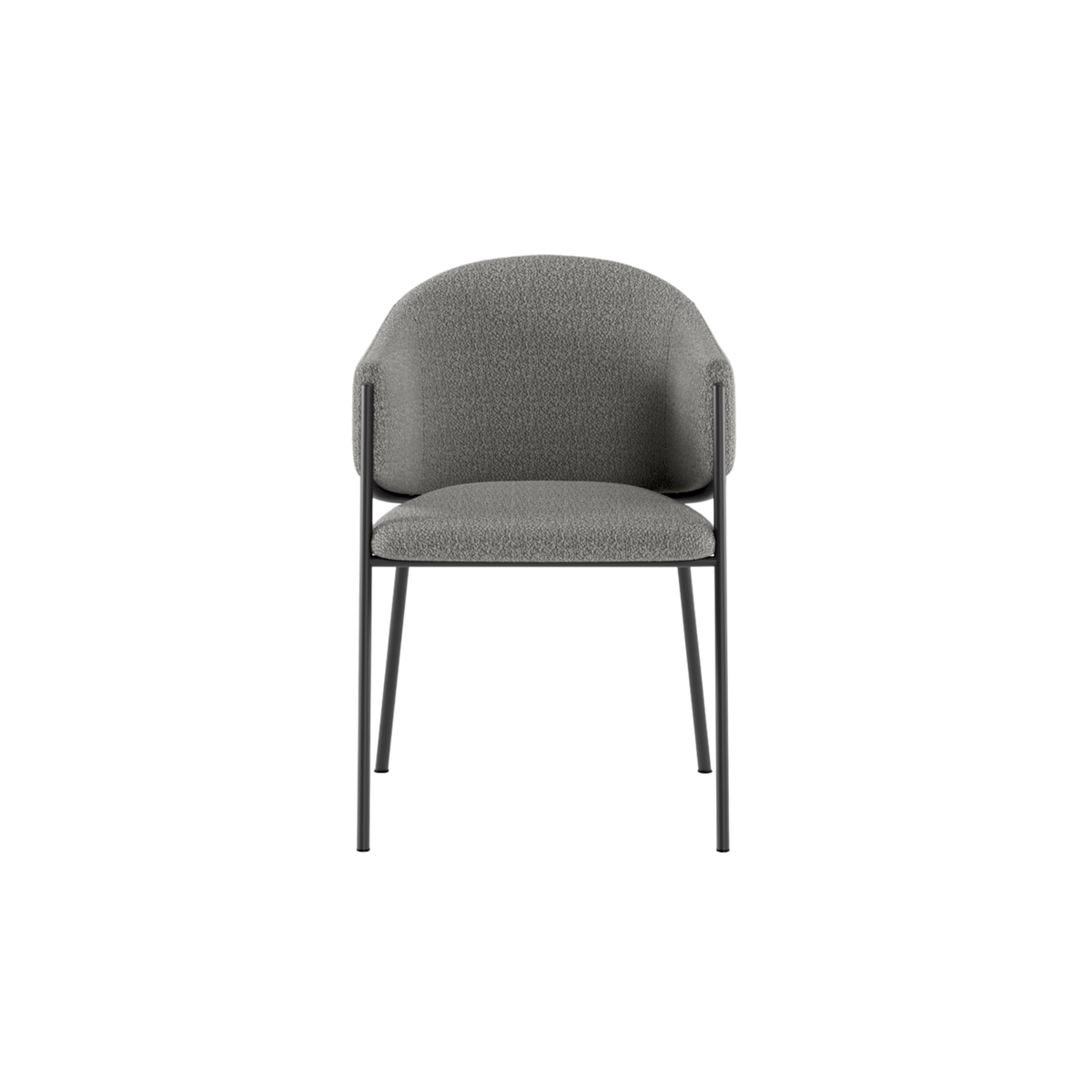 Set 4 sedie "Orizon" in tessuto bouclé easy-clean cm 53x60 78h