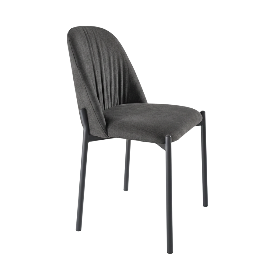 Set 4 sedie "Nova" imbottite in tessuto con struttura in metallo cm 47x56 86h