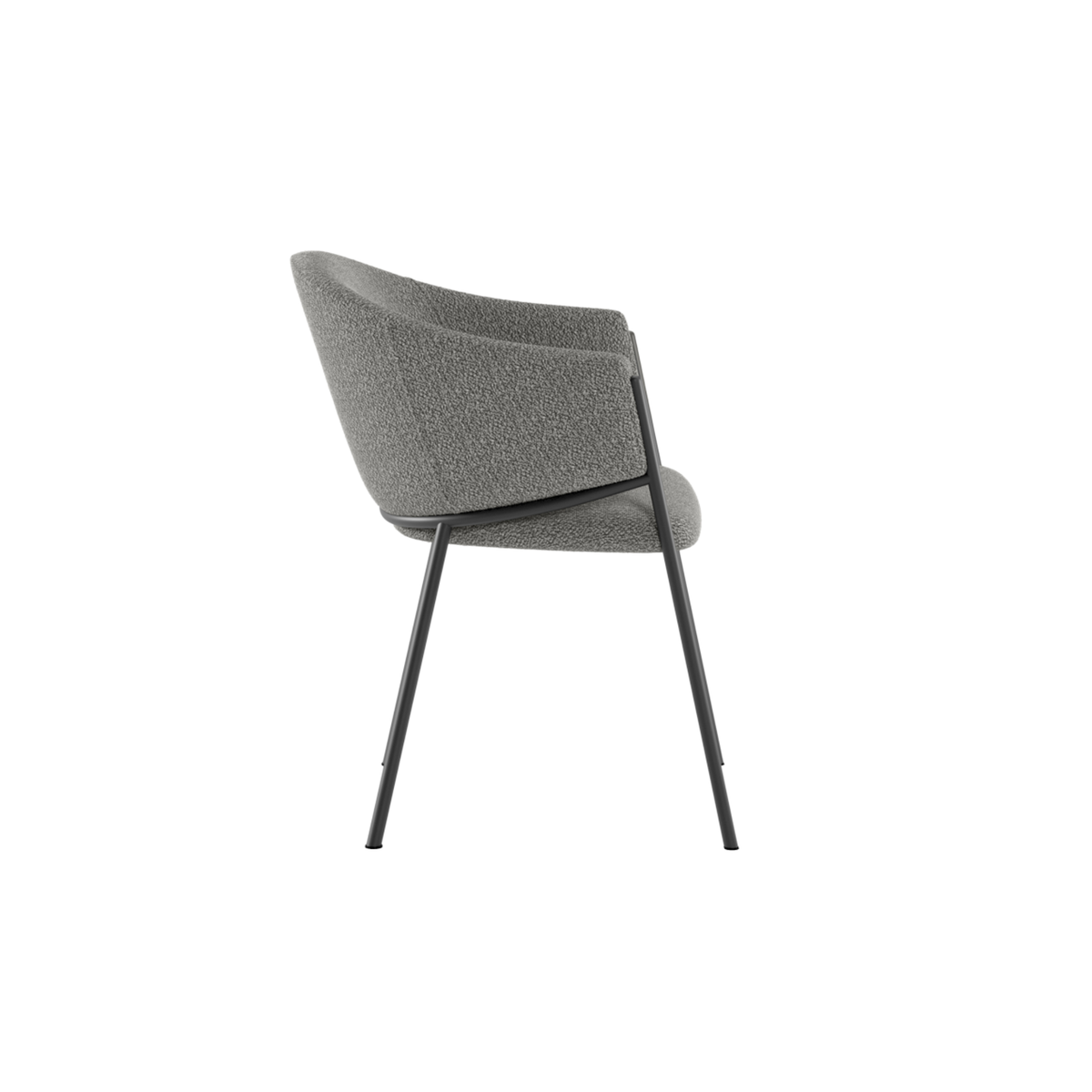 Set 4 sedie "Orizon" in tessuto bouclé easy-clean cm 53x60 78h