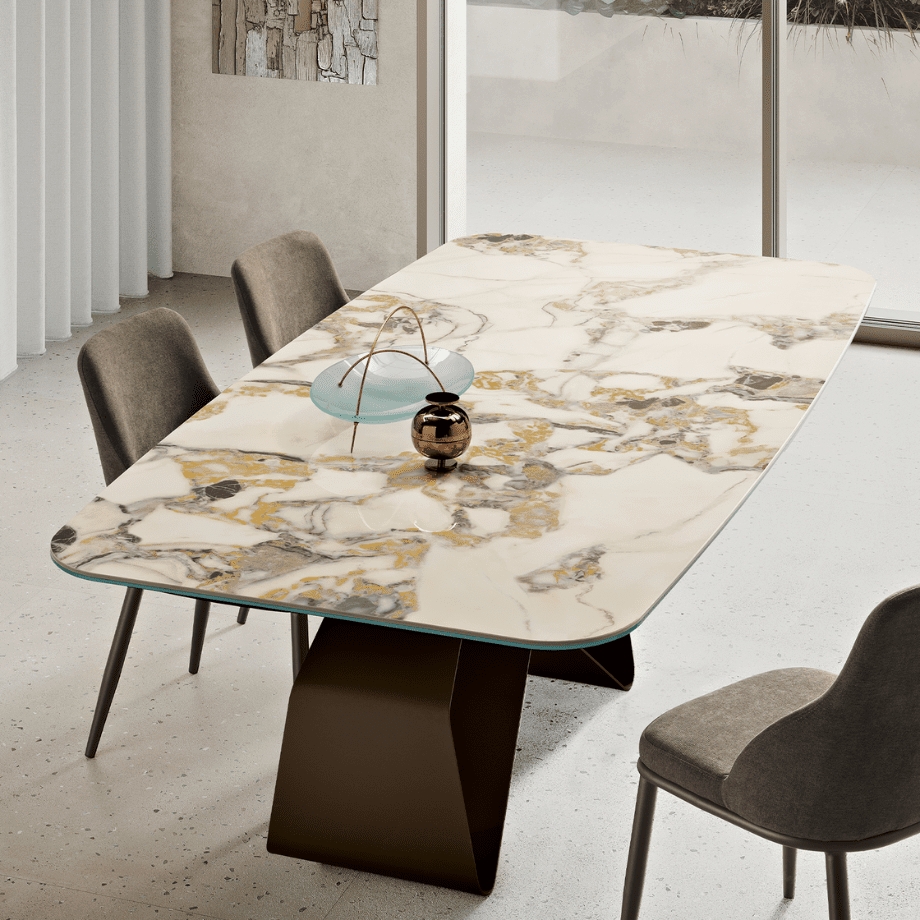 Tavolo fisso moderno "Round" con piano rettangolare versatile cm 210x110 75h - MondoViro