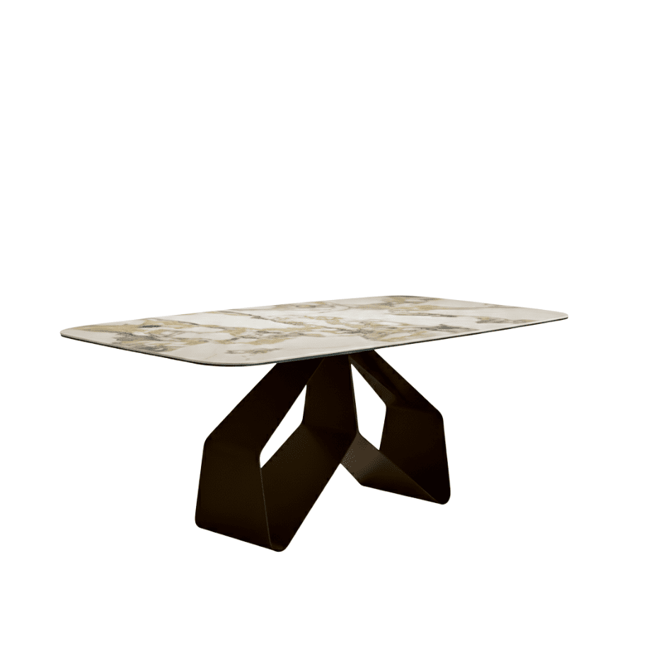 Tavolo fisso moderno "Round" con piano rettangolare versatile cm 210x110 75h - MondoViro
