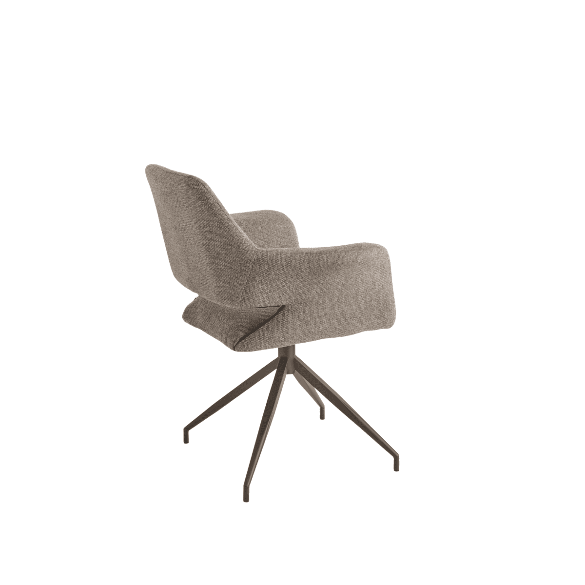 Set di sedie girevoli "Flessia" in tessuto imbottite con struttura in metallo cm 66x60 85h - MondoViro