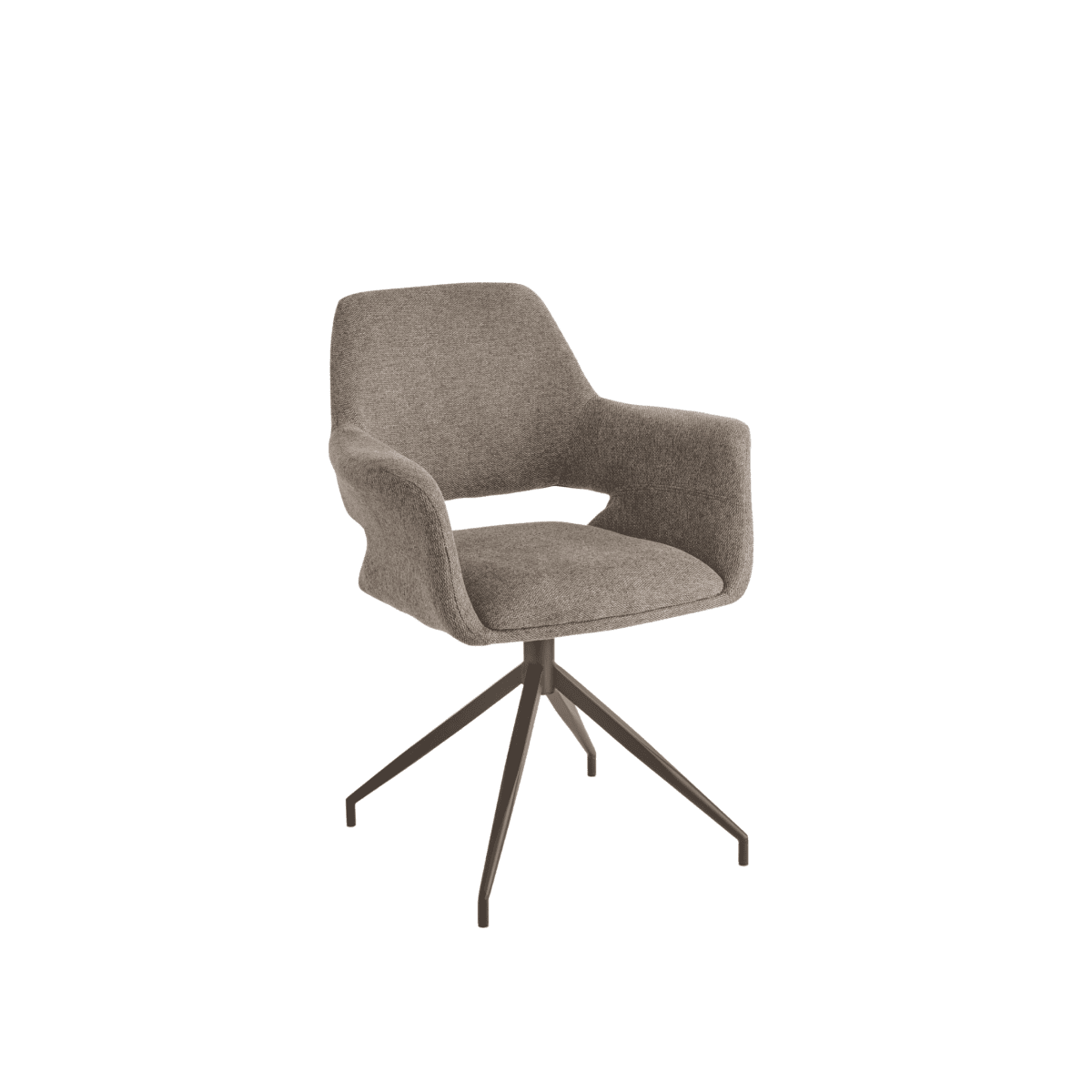 Set di sedie girevoli "Flessia" in tessuto imbottite con struttura in metallo cm 66x60 85h - MondoViro