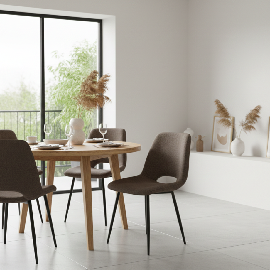 Set 4 sedie in tessuto "Echo" con struttura in metallo cm 48x53 86h