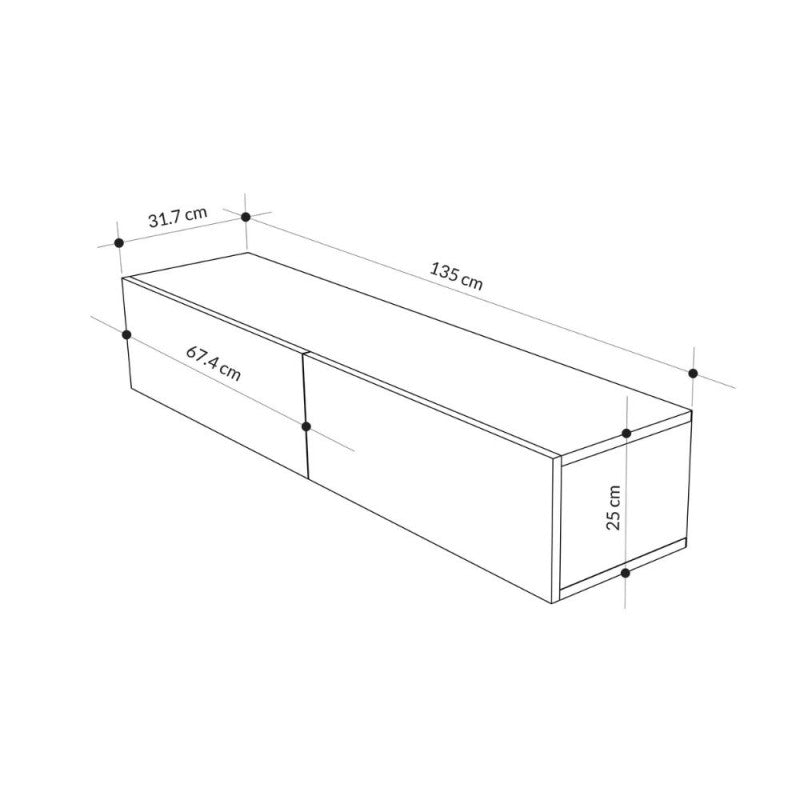 Mobile porta tv sospeso "Francy" con anta a ribalta cm135x31 25h