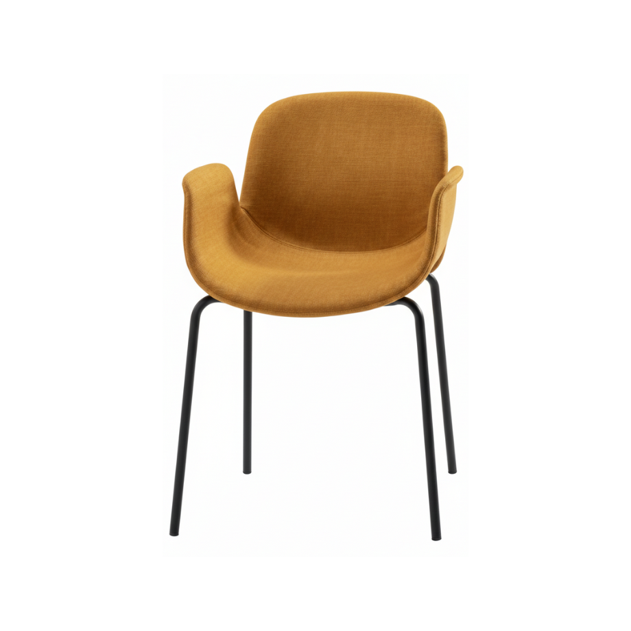 Set 4 sedie in tessuto imbottite "Verona" con braccioli cm 54x51 87h