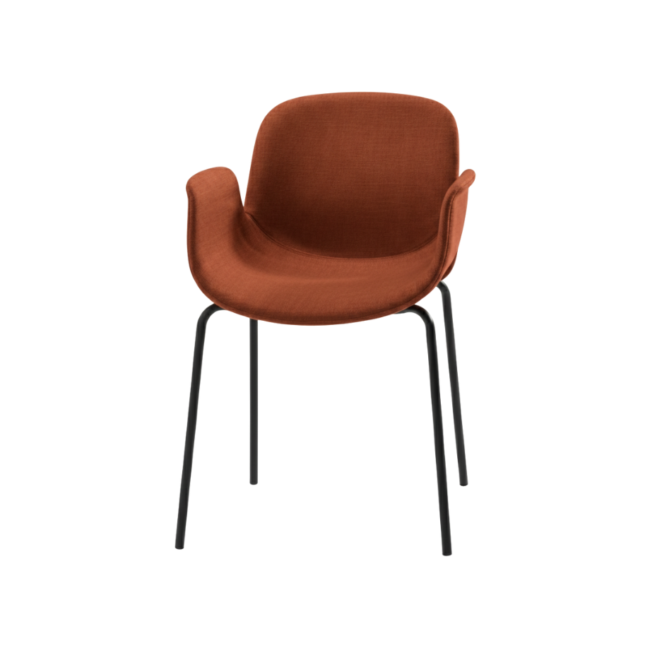 Set 4 sedie in tessuto imbottite "Verona" con braccioli cm 54x51 87h