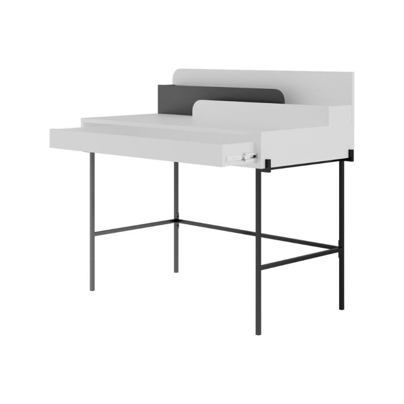 Scrivania da ufficio "Leila" in legno con 1 cassetto e 2 scomparti cm 110x60 101h - MondoViro