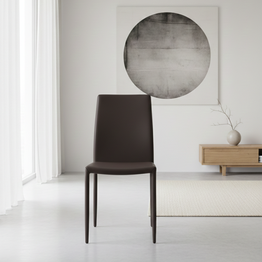 Set 4 sedie in similpelle "Impero" con struttura rivestita coordinata cm 53x43 90h
