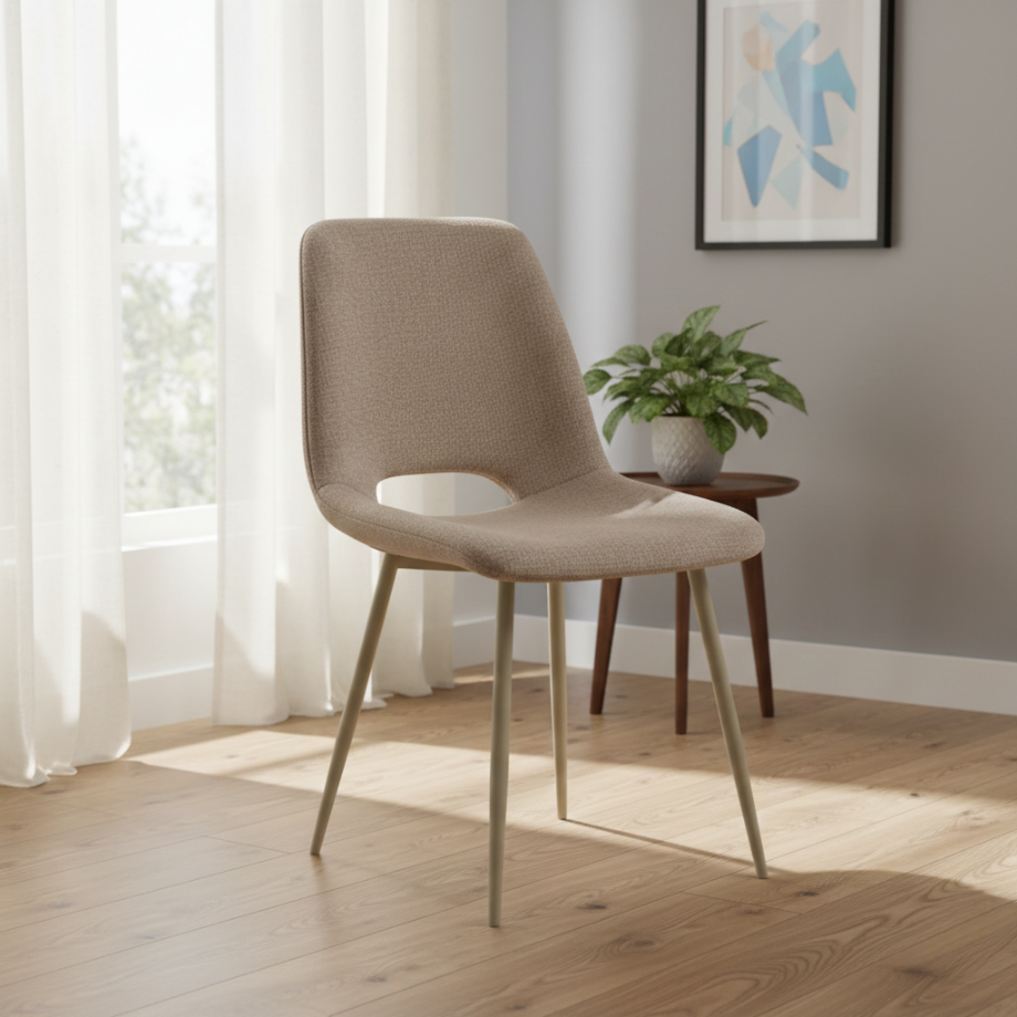 Set 4 sedie in tessuto "Echo" con struttura in metallo cm 48x53 86h