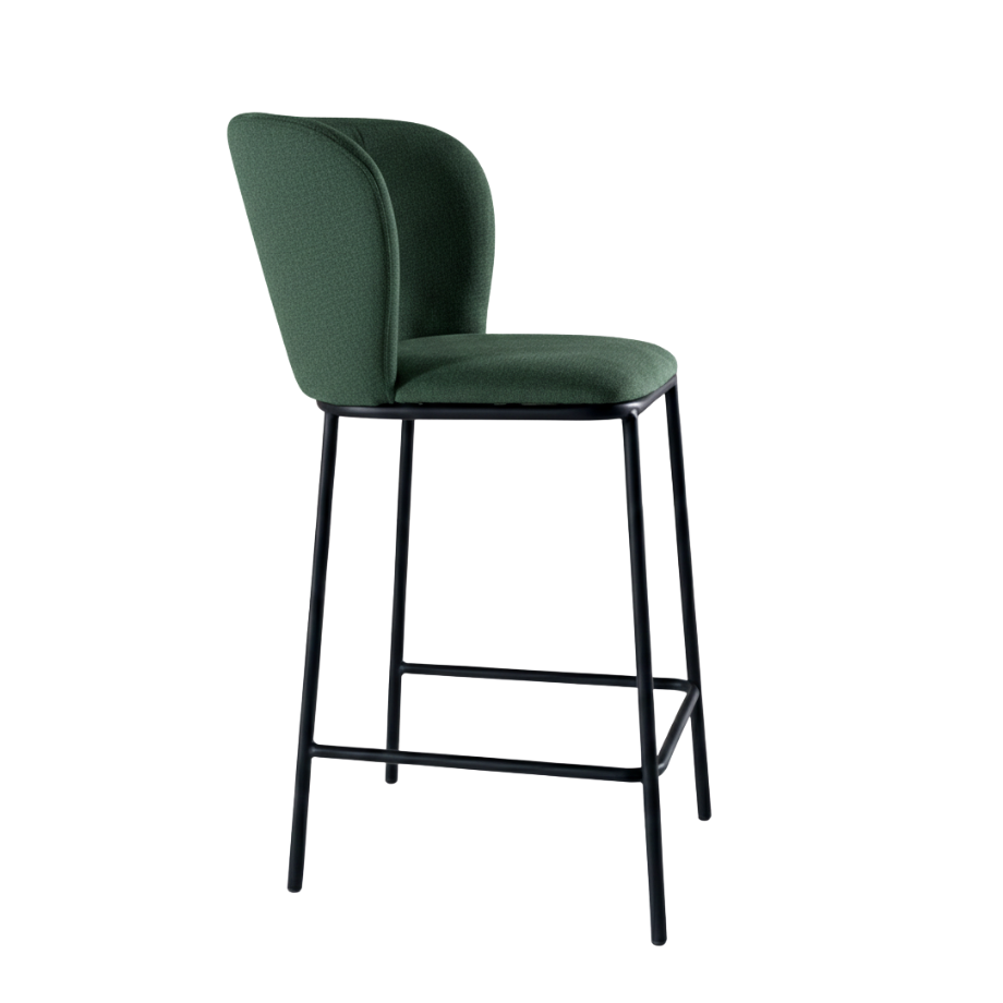 Set sgabelli fissi "Riva" dal design morbido e accogliente in tessuto cm 58x52 95h