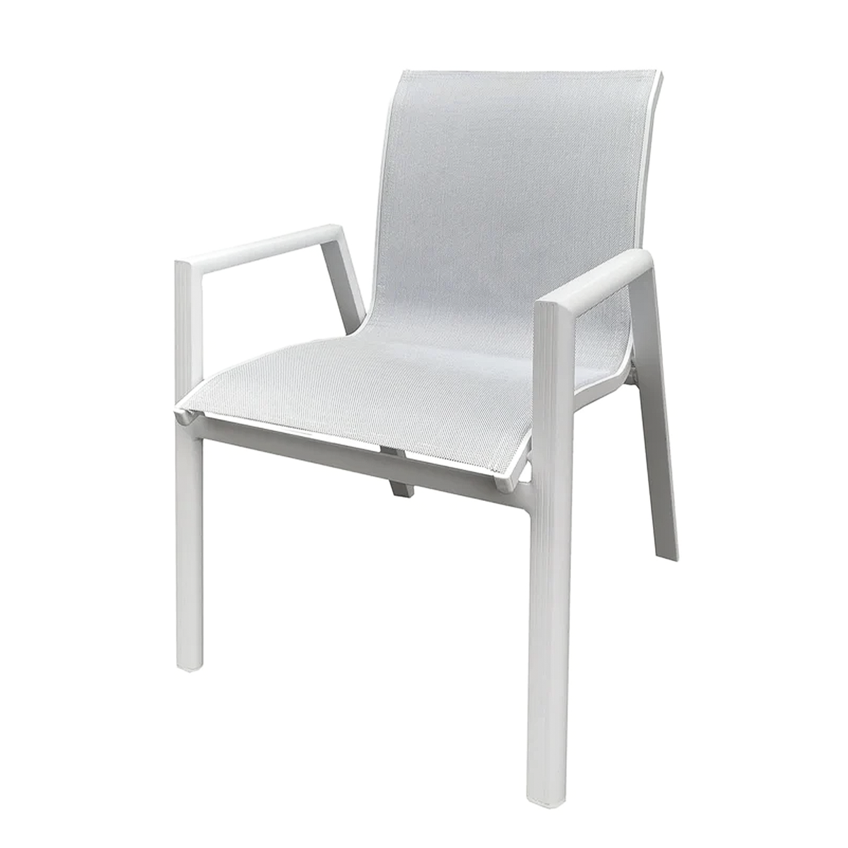 Set da pranzo completo di 6 sedie + tavolo Alu White in alluminio per giardino