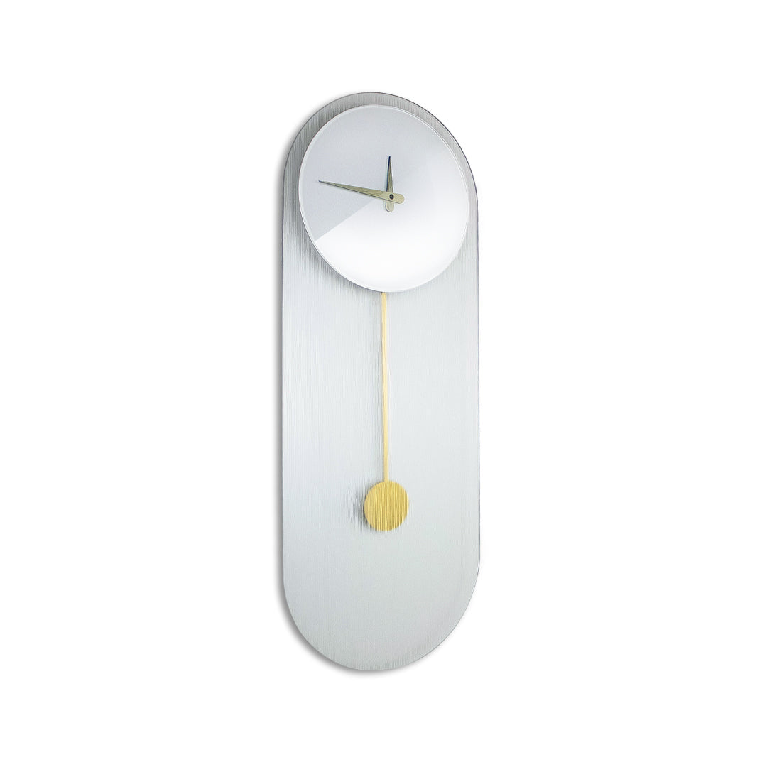 Orologio a pendolo di design "Helsinki" in vetro satinato striato