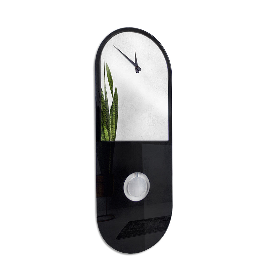 Orologio a pendolo di design "Milano" a specchio argentato