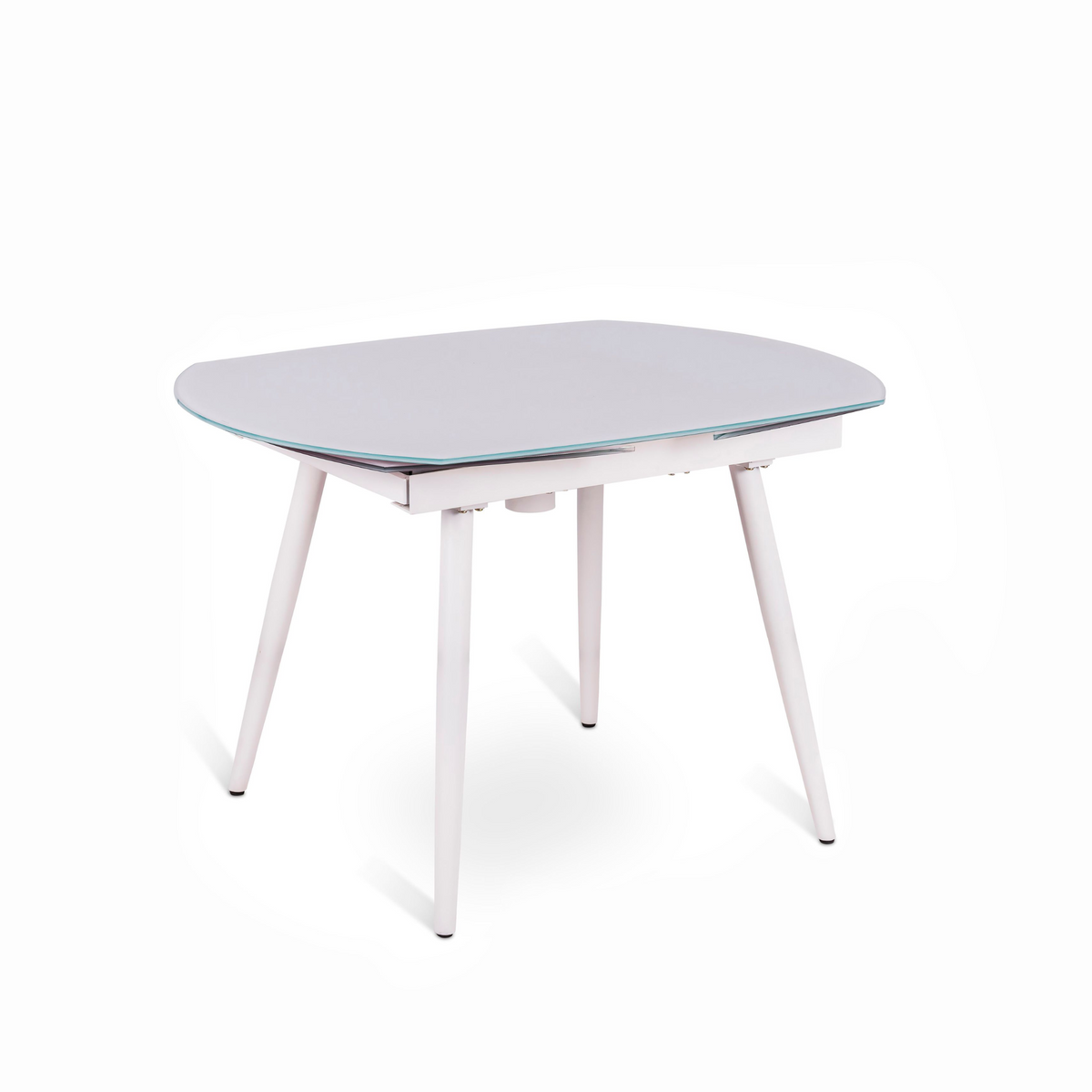 Tavolo allungabile in vetro temperato "Giulietta" struttura in metallo cm 120/180x90 76h