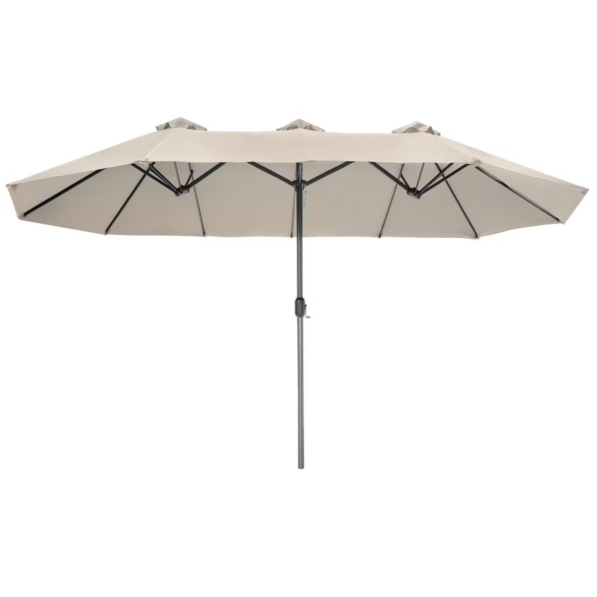 Ombrellone modello Silia con 3 tettucci in alluminio beige cm 460x270 h241